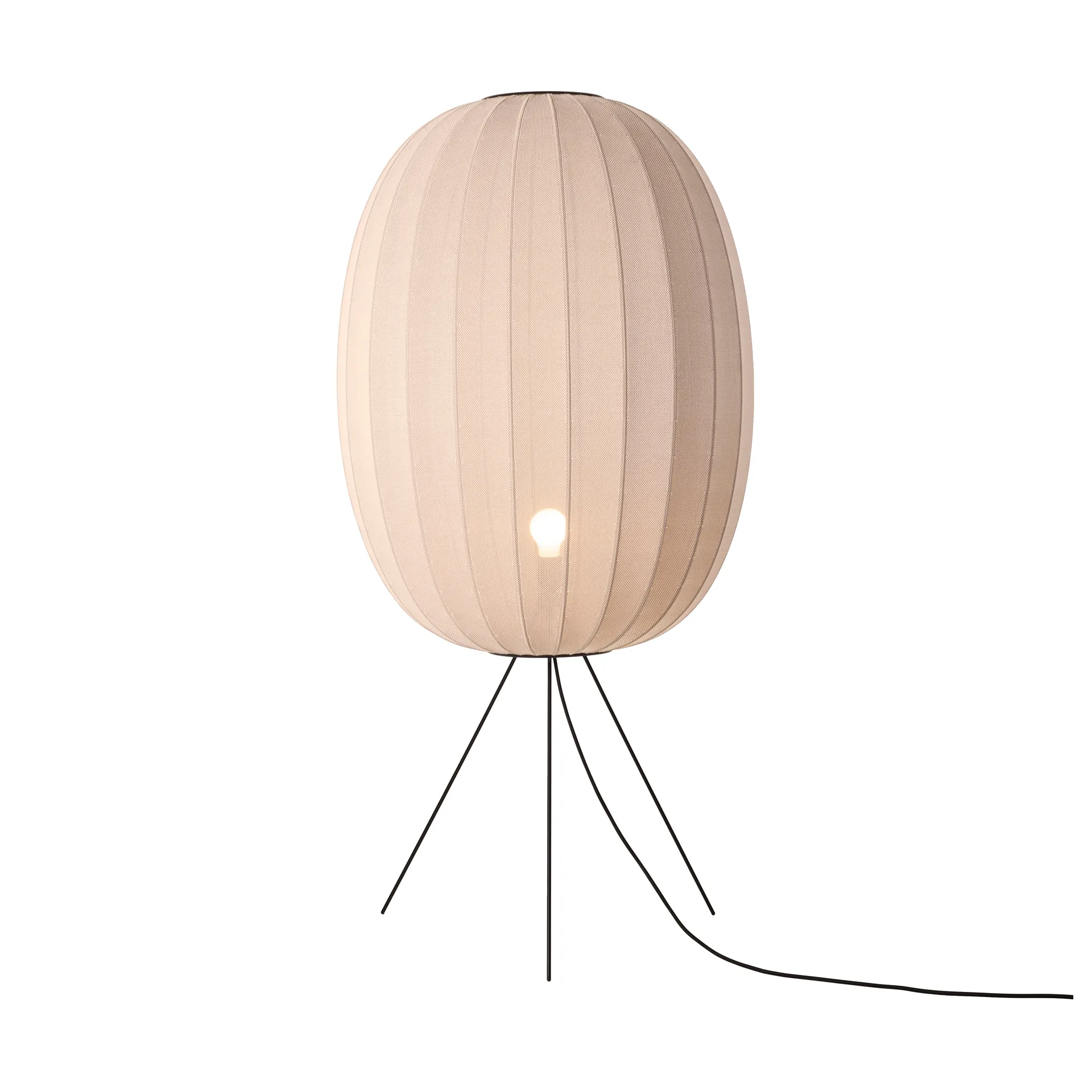 Lampe sur pied Knit-Wit 65 High Oval Medium, Sand stone Made By Hand