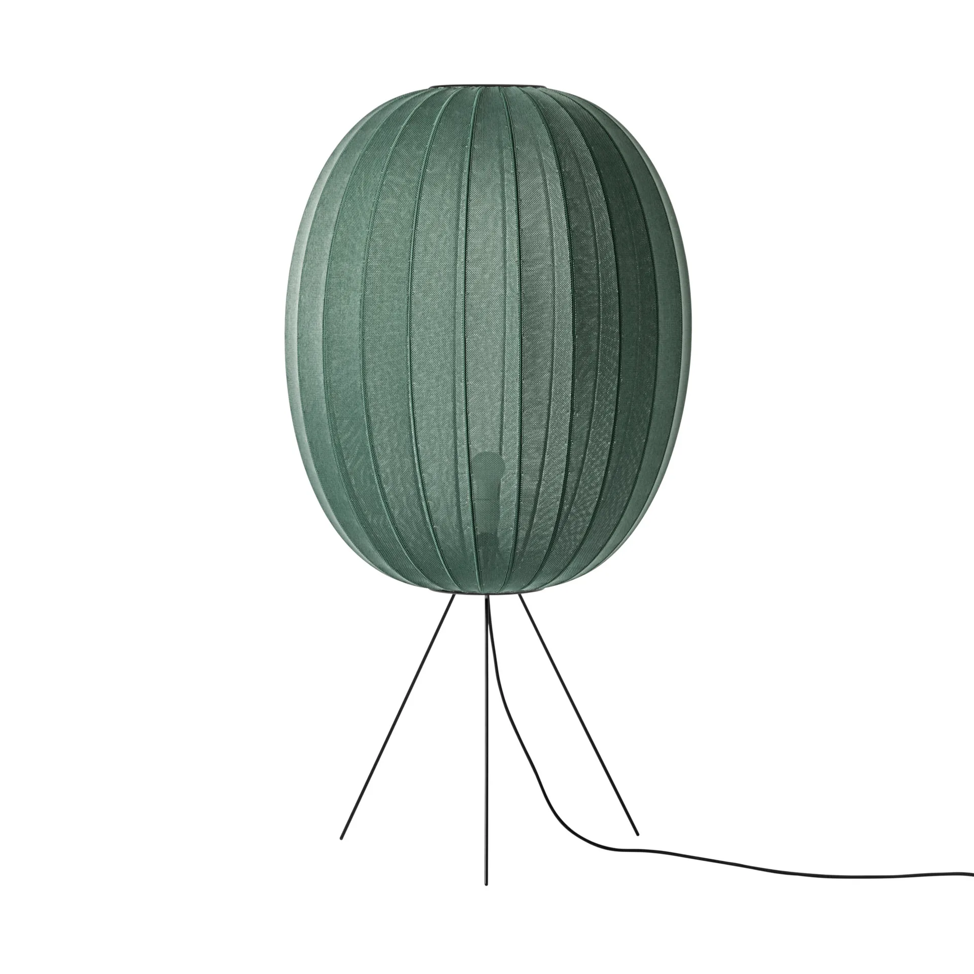 Lampe sur pied Knit-Wit 65 High Oval Medium, Tweed green Made By Hand