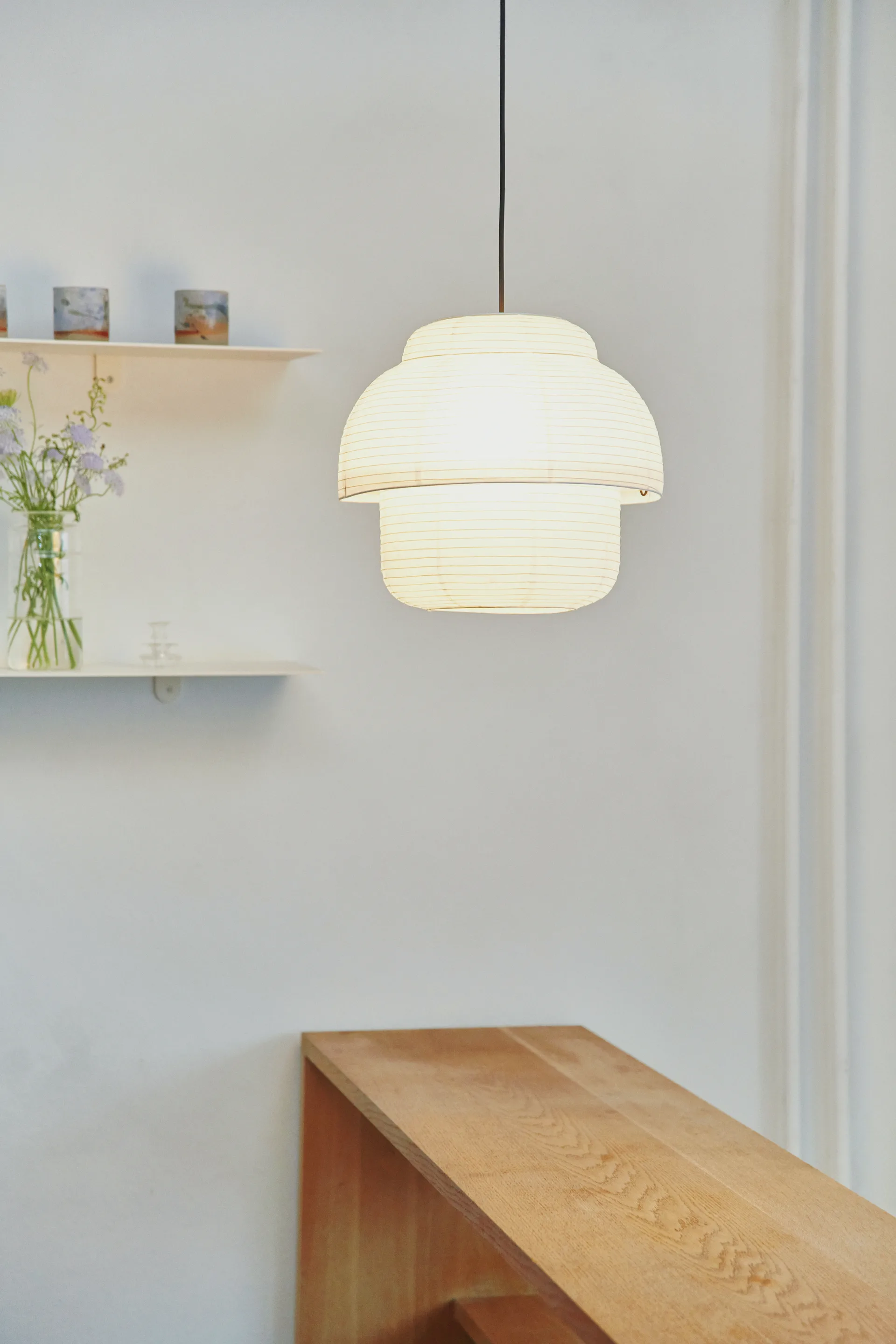 Suspension Papier Double Ø40 cm, White Made By Hand