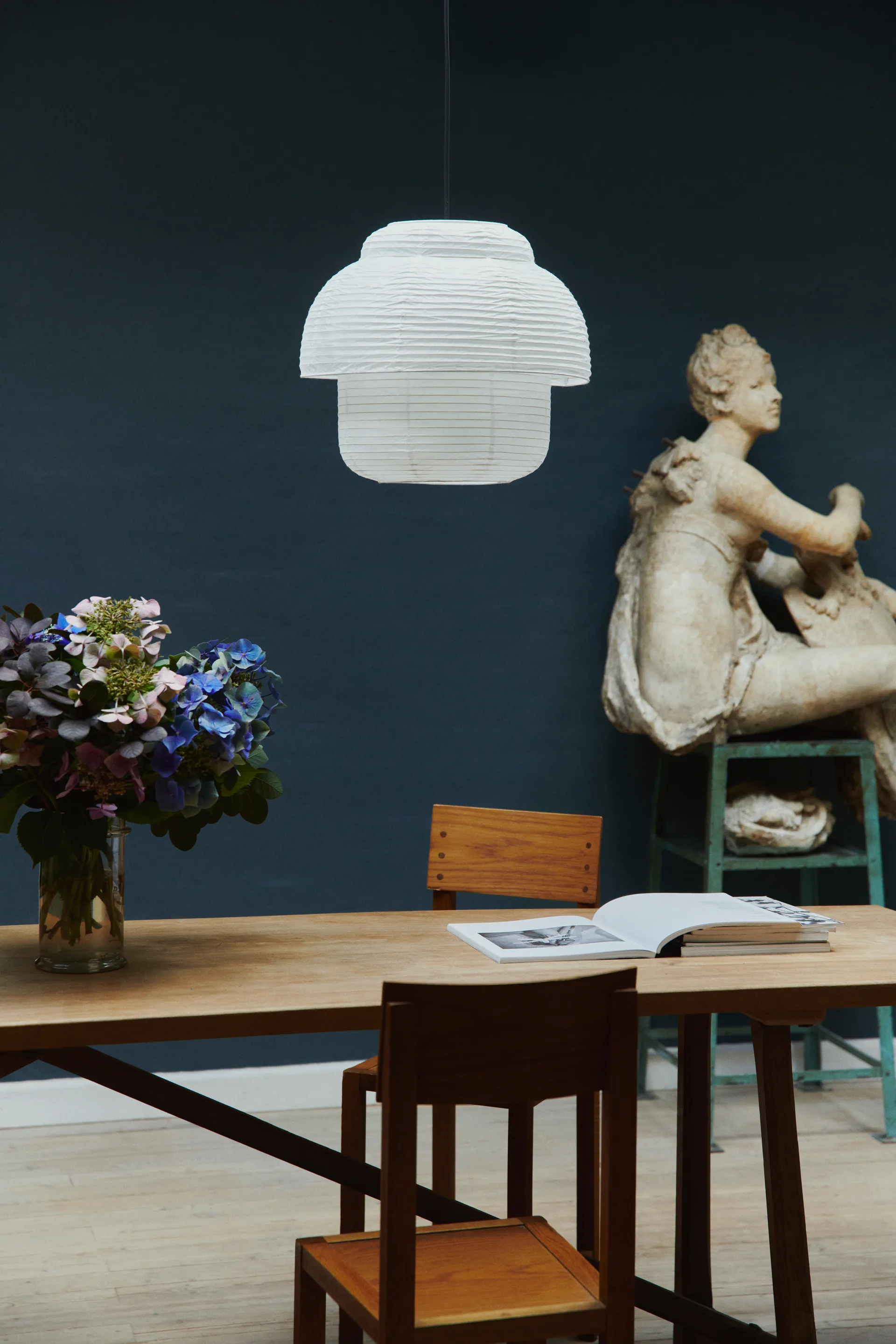 Suspension Papier Double Ø40 cm, White Made By Hand