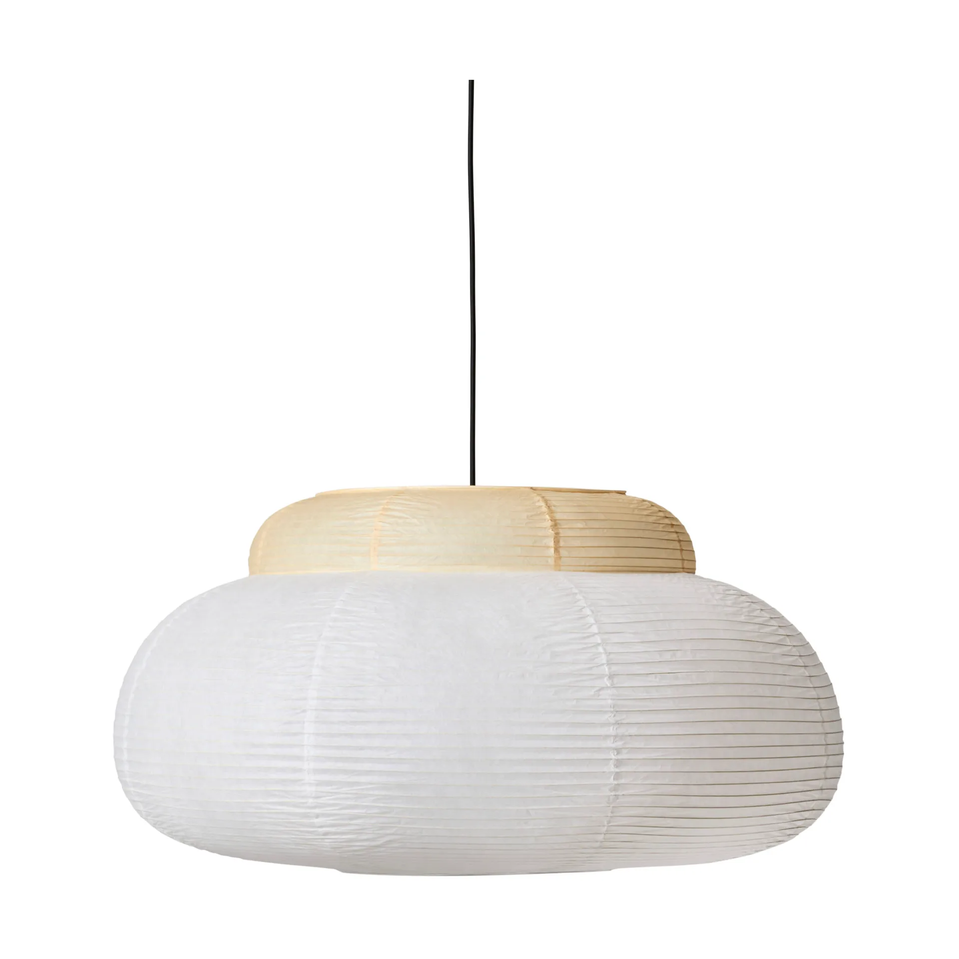 Suspension Papier Double Ø80 cm, Soft yellow Made By Hand