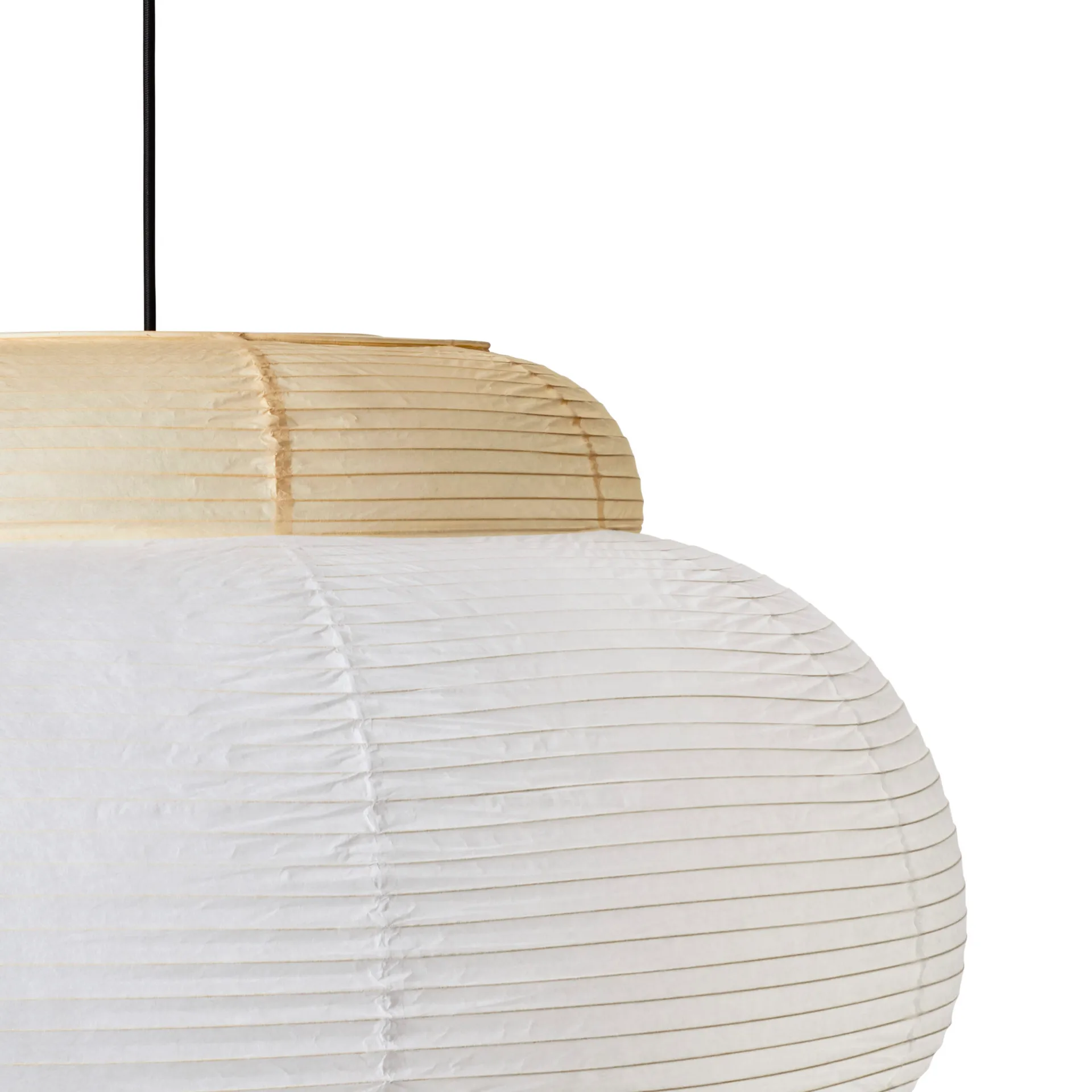 Suspension Papier Double Ø80 cm, Soft yellow Made By Hand