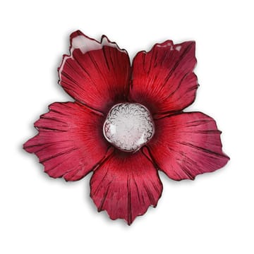 Bol en verre Fleur rose rouge - Grand Ø23 cm - Målerås Glasbruk