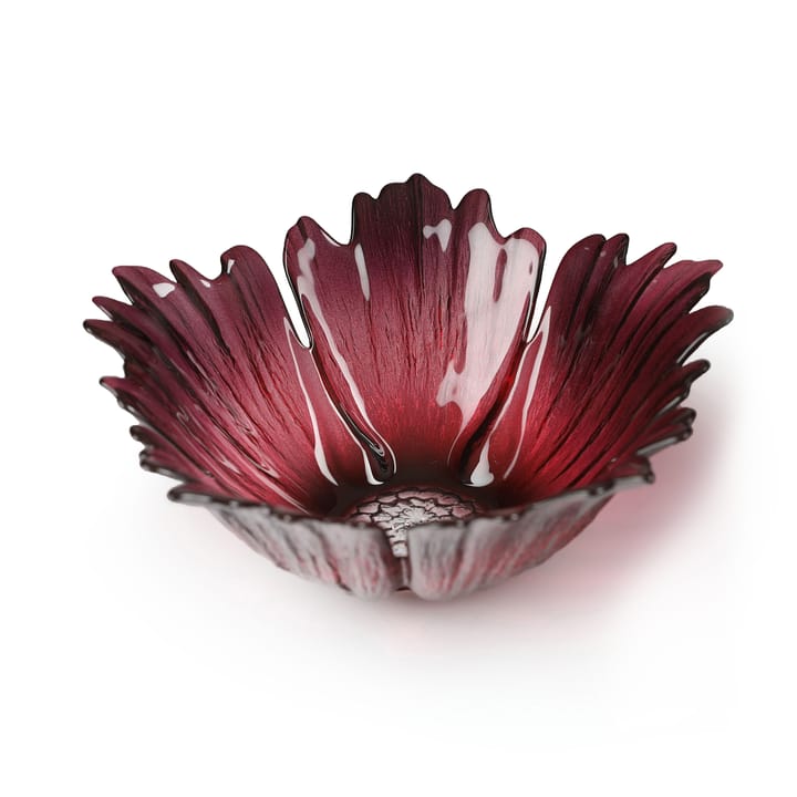Bol en verre Fleur rose rouge - Petit Ø19 cm - Målerås glasbruk