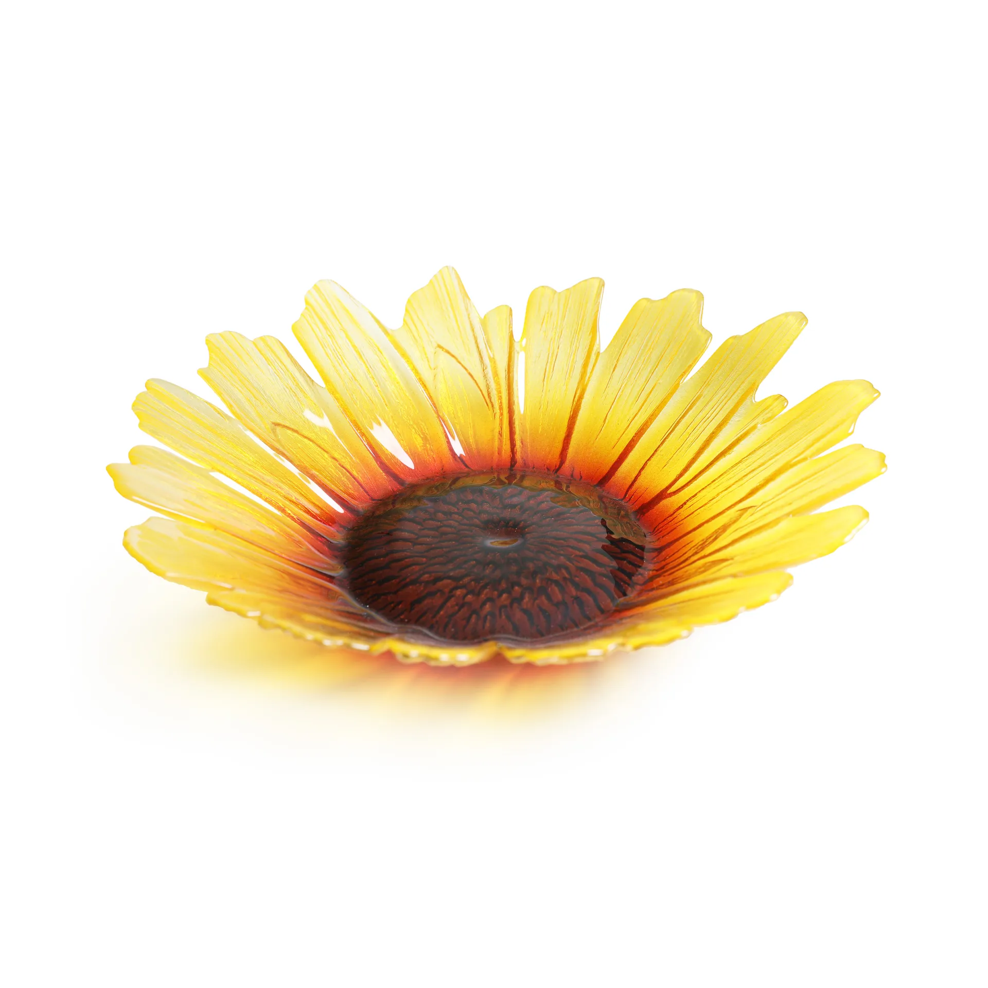Bol en verre Solros jaune, grand Ø34 cm Målerås Glasbruk