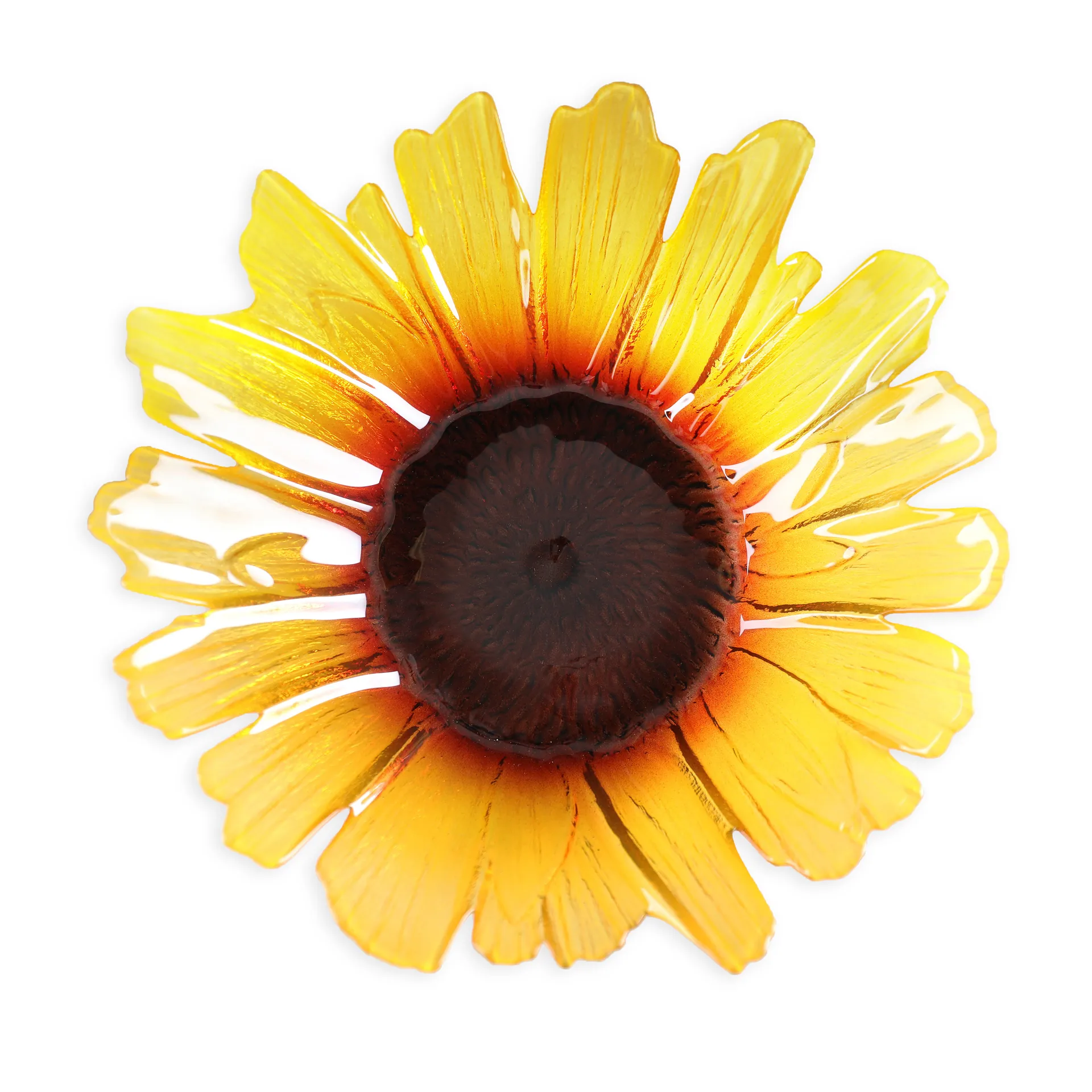 Bol en verre Solros jaune, grand Ø34 cm Målerås Glasbruk