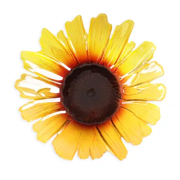 Bol en verre Solros jaune - grand Ø34 cm - Målerås Glasbruk