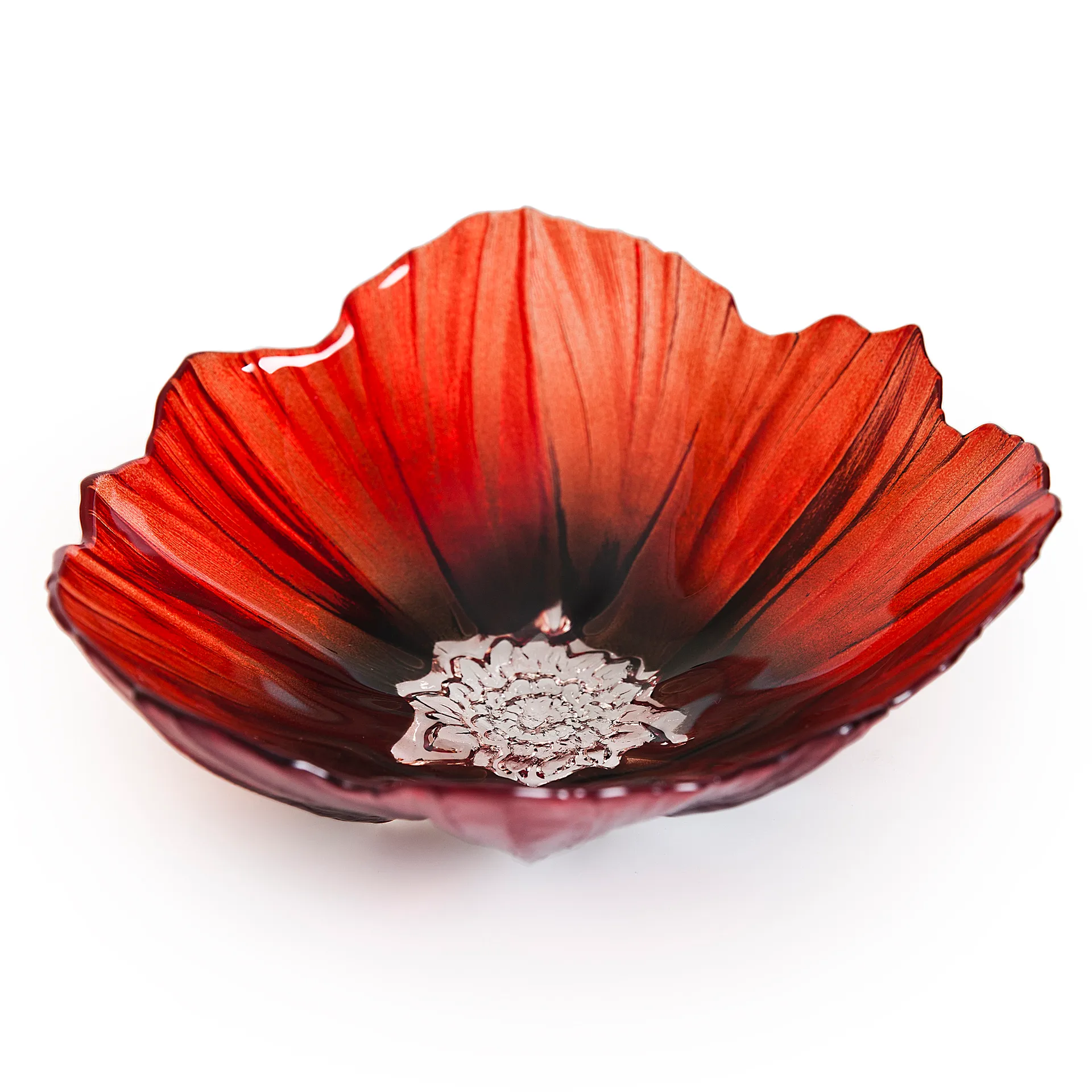 Bol Poppy grand, Rouge-noir Målerås Glasbruk