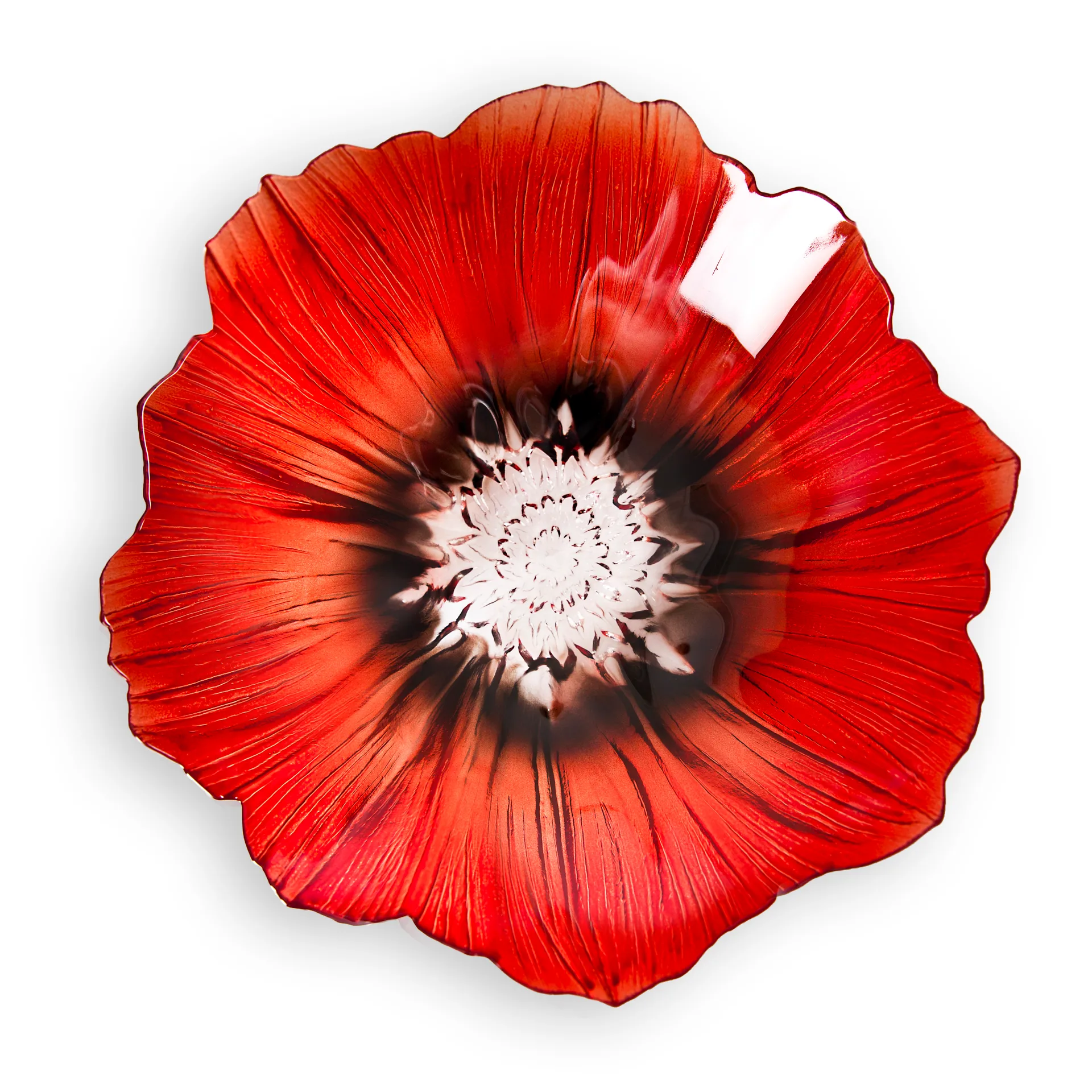Bol Poppy grand, Rouge-noir Målerås Glasbruk