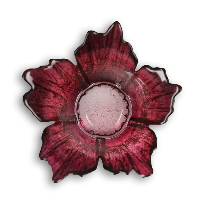 Photophore Fleur Ø14 cm - Rose rouge - Målerås Glasbruk