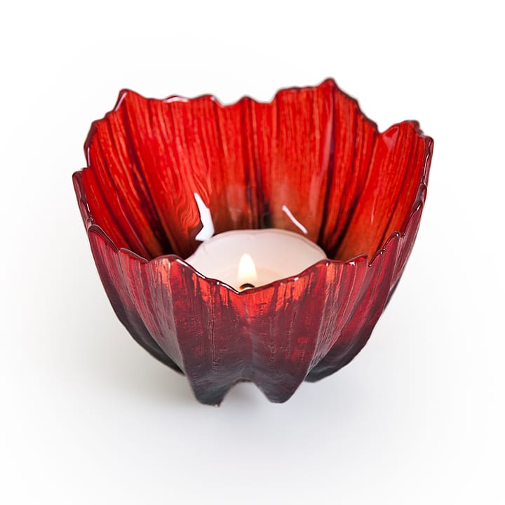 Photophore Poppy - Rouge-noir - Målerås glasbruk