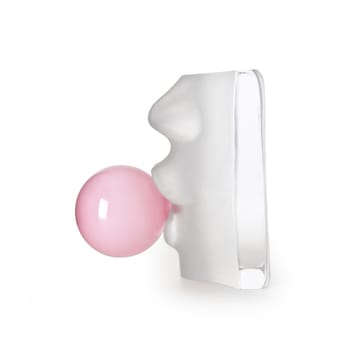 Sculpture de verre Bubbles - Blanc-rose - Målerås Glasbruk