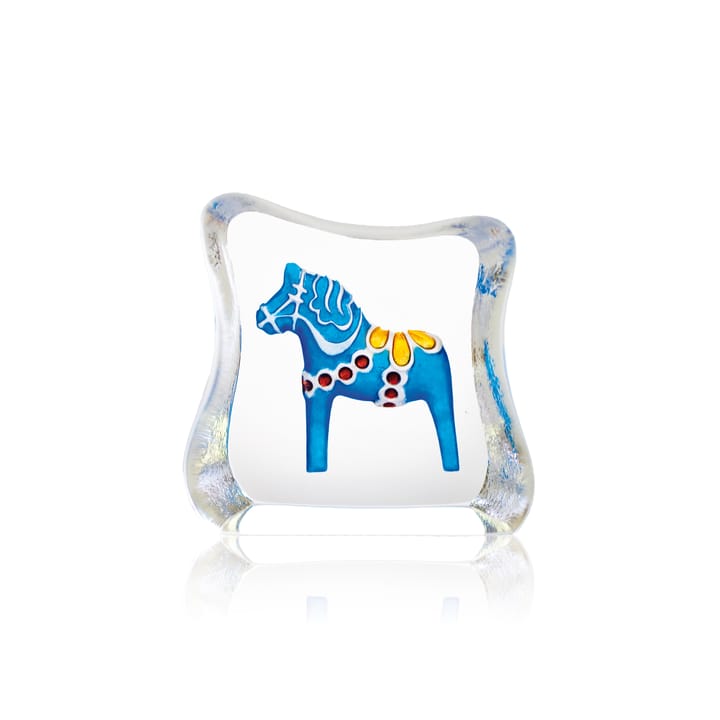 Sculpture de verre cheval de Dalécarlie bleu - Mini - Målerås glasbruk