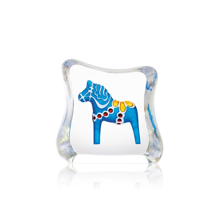 Sculpture de verre cheval de Dalécarlie bleu - Mini - Målerås Glasbruk