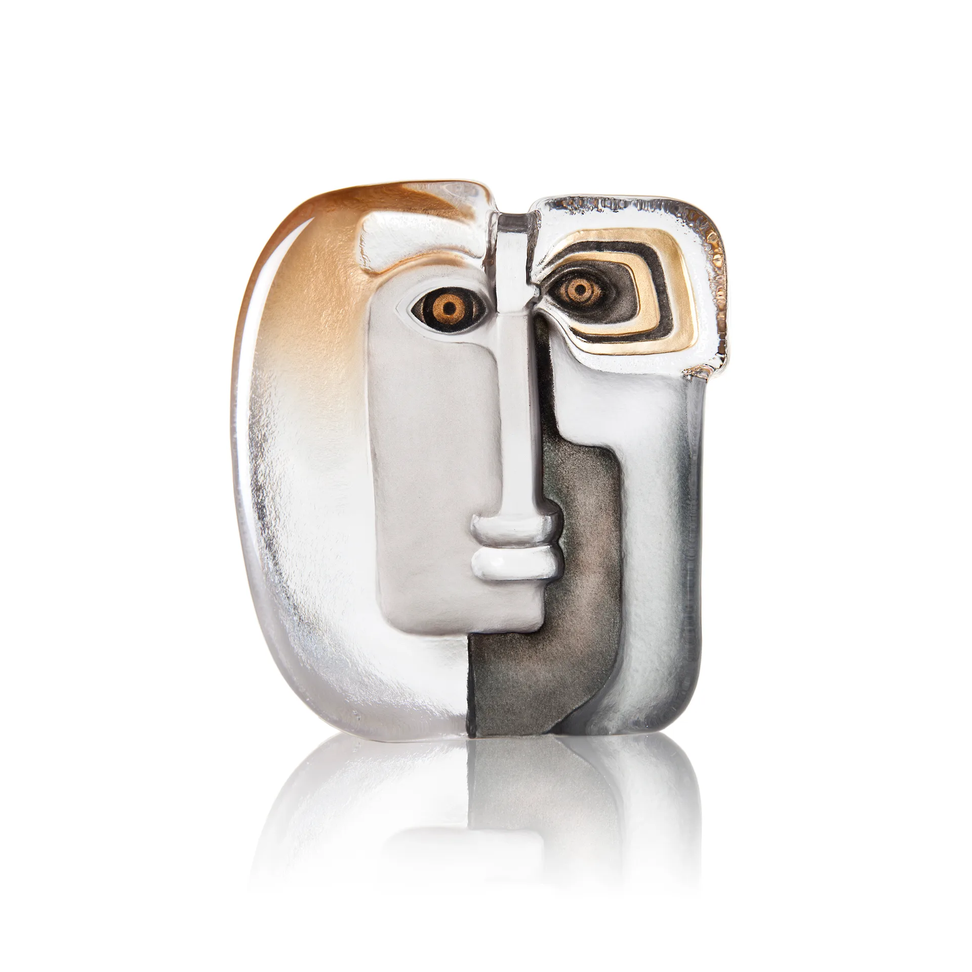 Sculpture de verre Ideo Masq Ltd Ed 299ex, Or Målerås Glasbruk