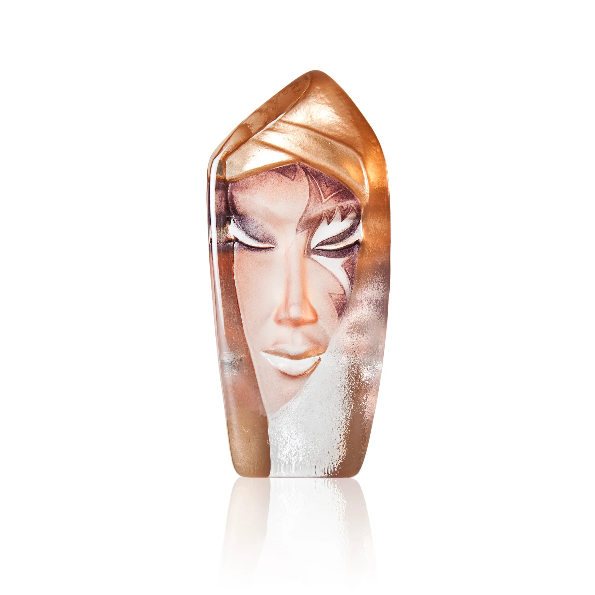 Sculpture de verre Masq Batzeba, Or Målerås Glasbruk