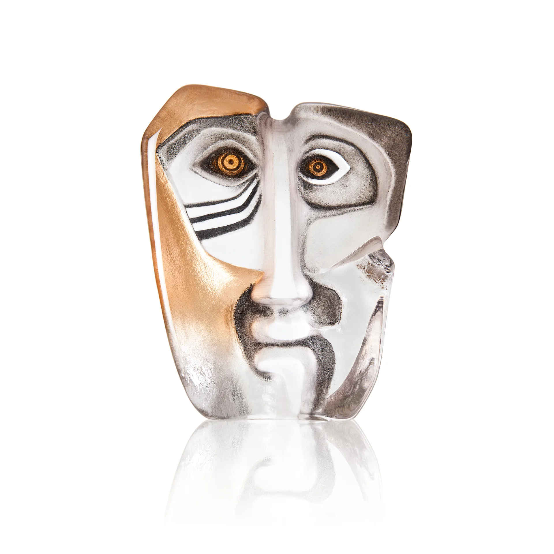 Sculpture de verre Masq Domino, Or Målerås Glasbruk