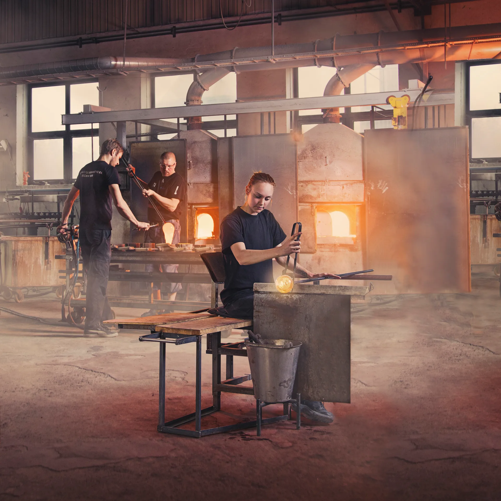 Sculpture de verre renne miniature, 7x5 cm Målerås Glasbruk