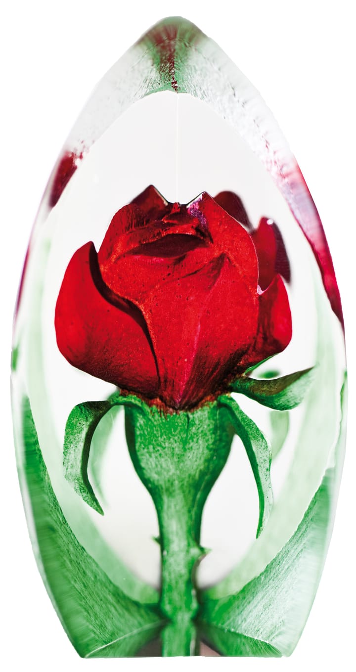 Sculpture de verre rose - rouge - Målerås Glasbruk