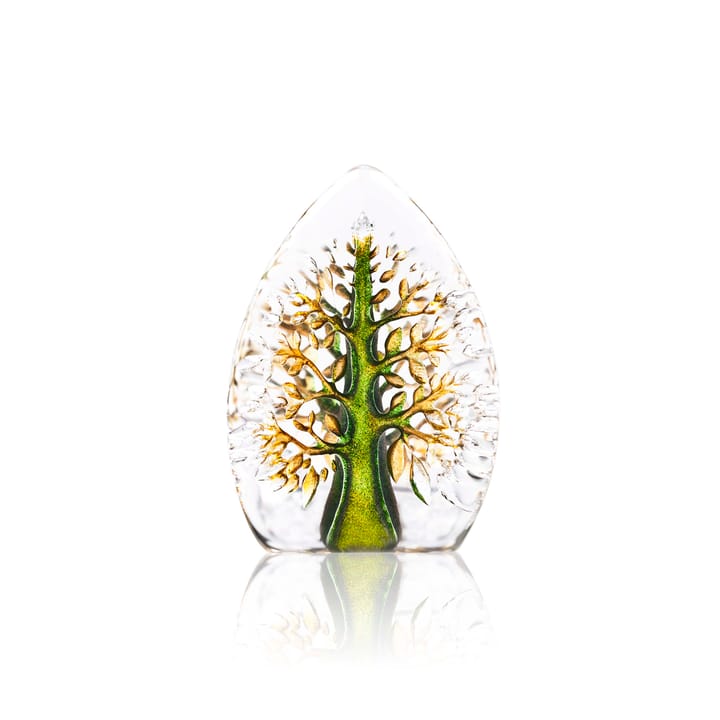 Sculpture de verre vert-jaune Yggdrasil, Mini Målerås Glasbruk