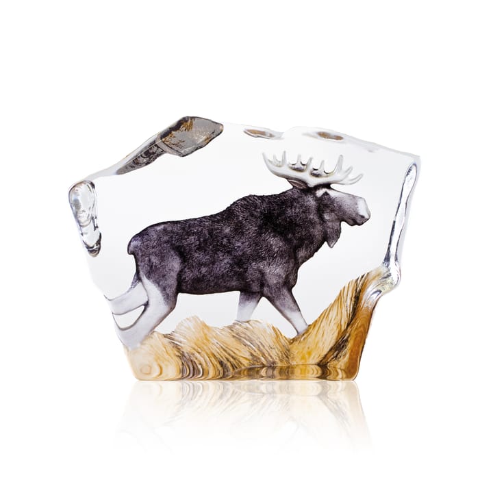 Sculpture Moose en verre - 12x16,5 cm - Målerås Glasbruk