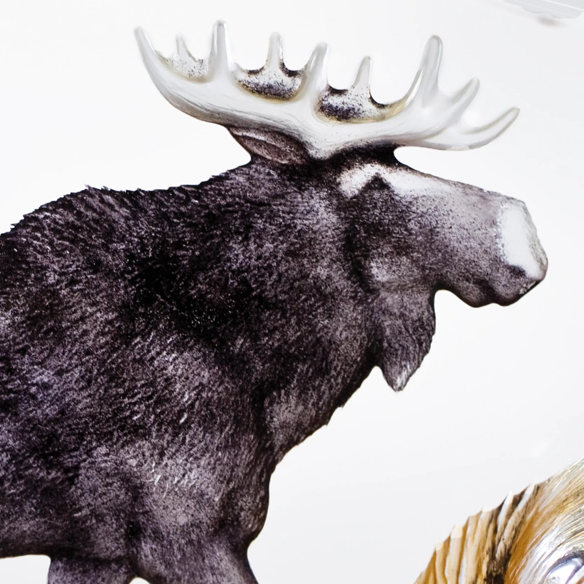 Sculpture Moose en verre, 12x16,5 cm Målerås Glasbruk