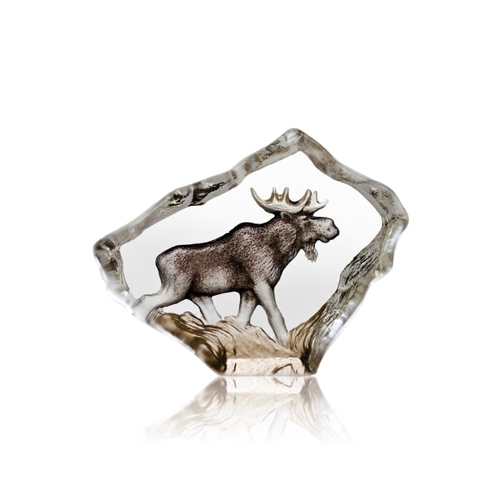 Sculpture Moose en verre - 7x5 cm - Målerås Glasbruk