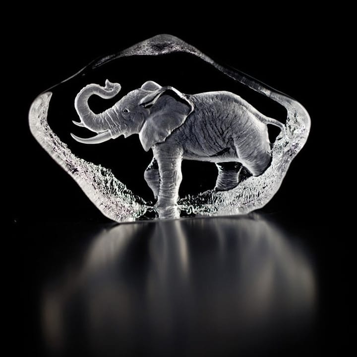 Sculpture Wildlife Elephant, verre Målerås Glasbruk