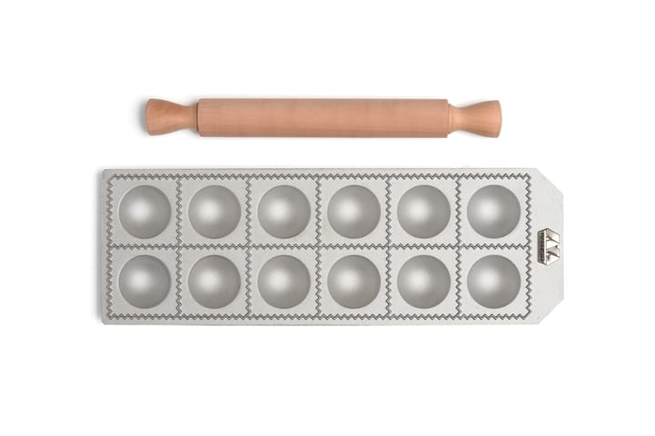 Marcato moule à raviolis ronds avec rouleau, 12 pièces Marcato