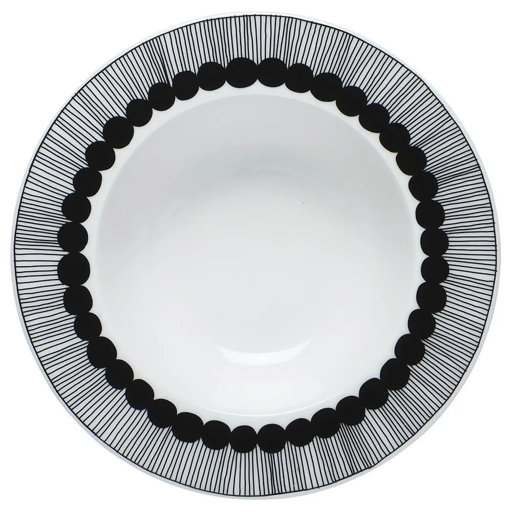 Assiette creuse Siirtolapuutarha Ø 20 cm, noir-blanc Marimekko