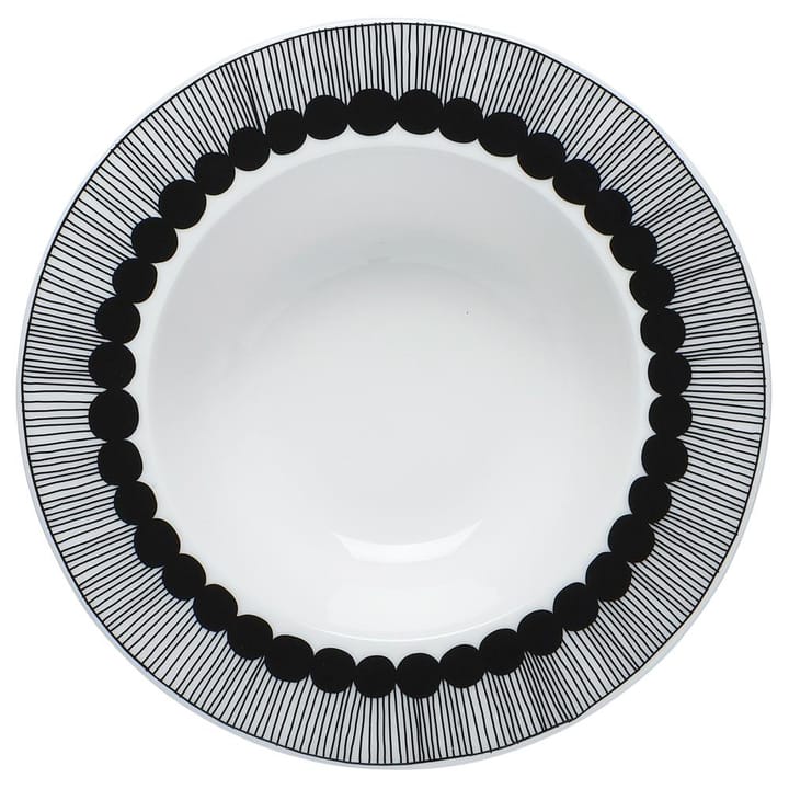 Assiette creuse Siirtolapuutarha Ø 20 cm - noir-blanc - Marimekko