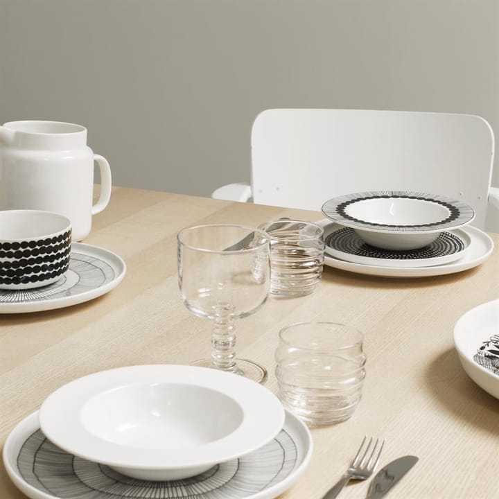 Assiette creuse Siirtolapuutarha Ø 20 cm - noir-blanc - Marimekko