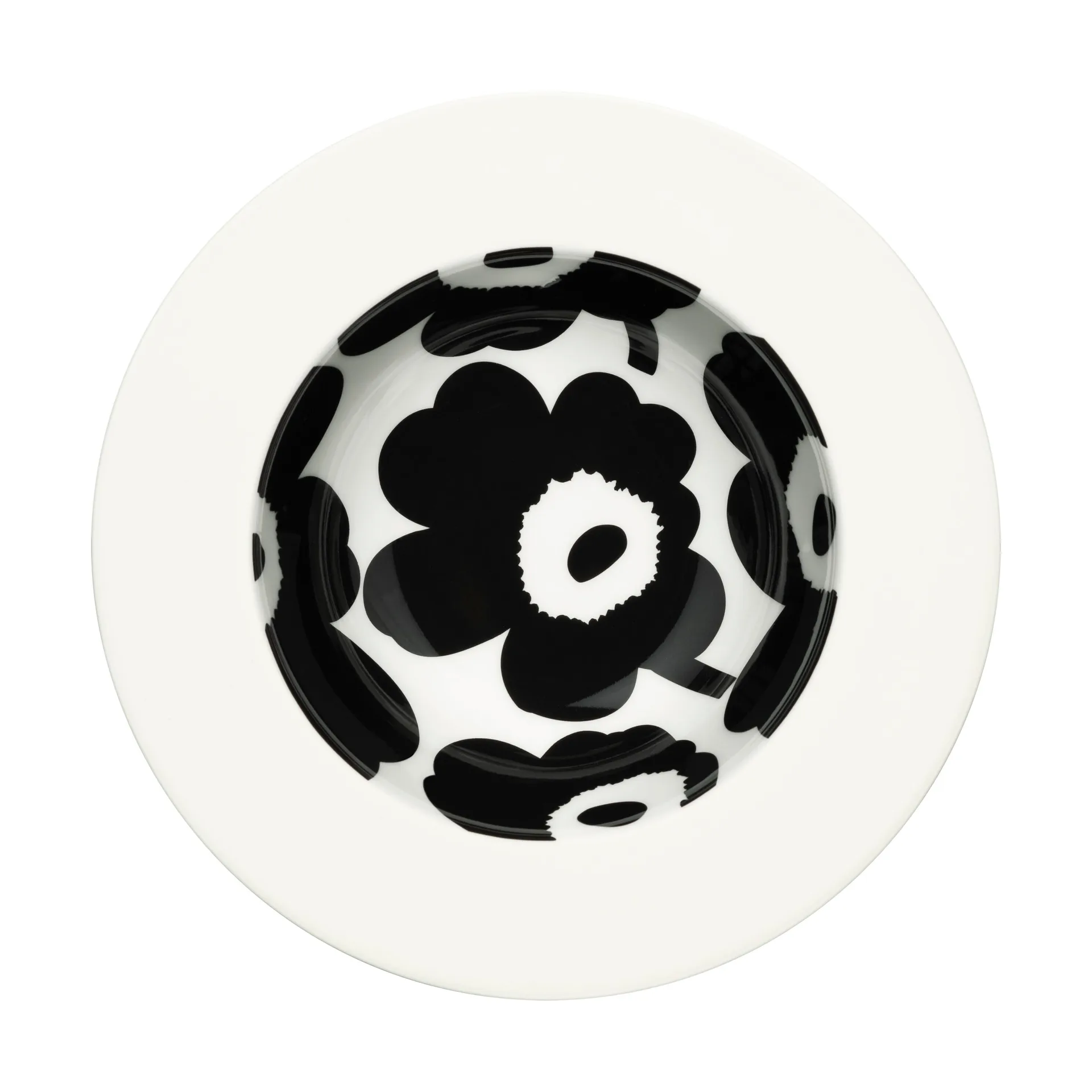 Assiette creuse Unikko Ø20 cm, White-black Marimekko