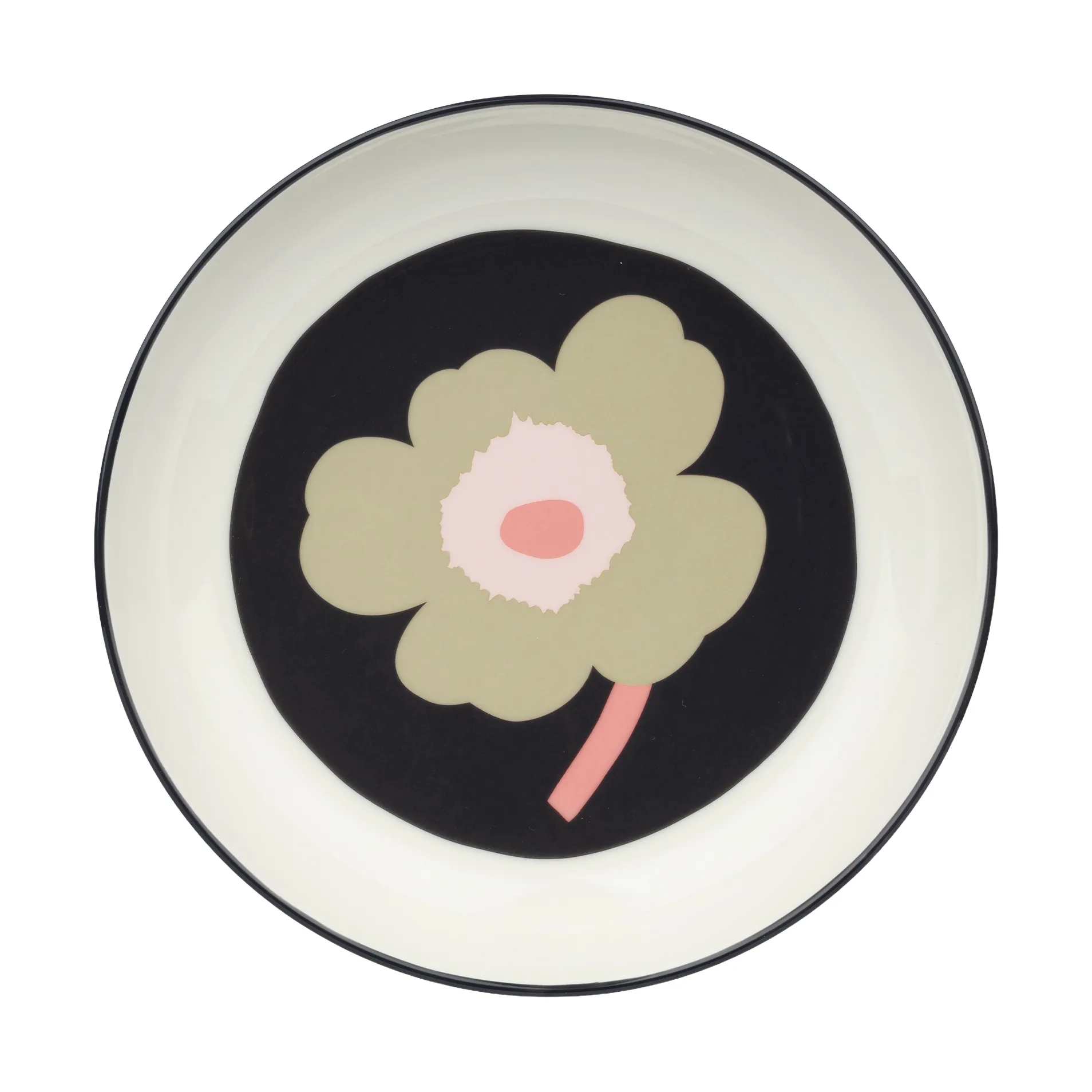 Assiette creuse Unikko Ø20,5 cm, Off white-charcoal-sand-pink Marimekko