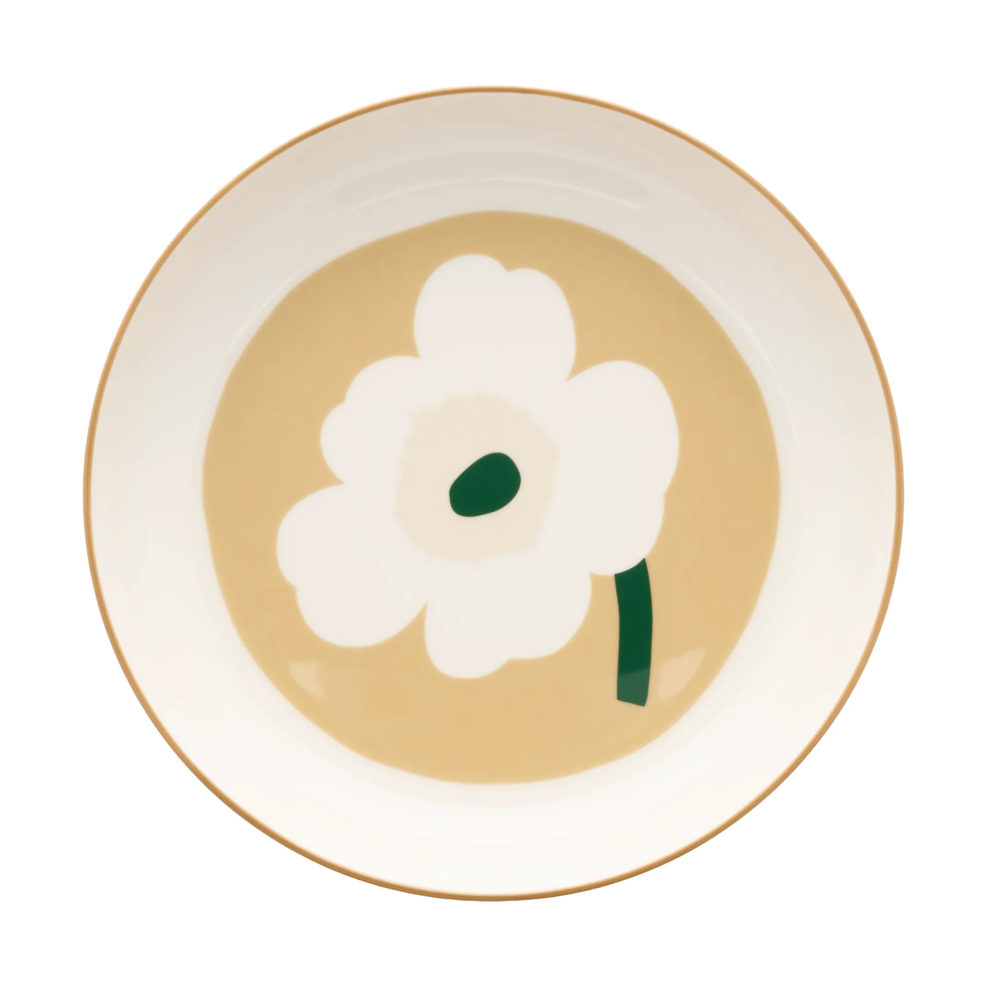 Assiette creuse Unikko Ø20,5 cm, White-beige-light sand-dark green Marimekko