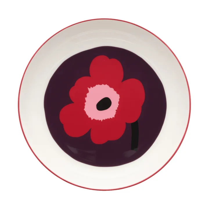 Assiette creuse Unikko Ø20,5 cm - White-plum-cranberry-pink - Marimekko