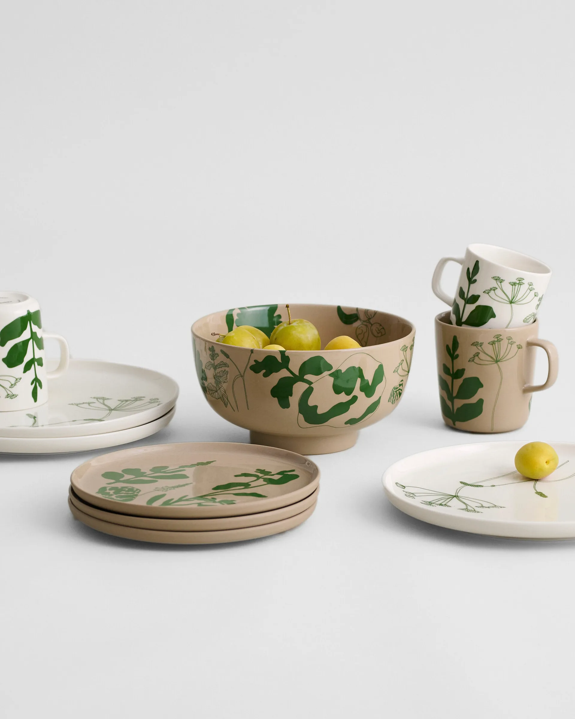 Assiette Elokuun Varjot Ø25 cm, Blanc-vert Marimekko