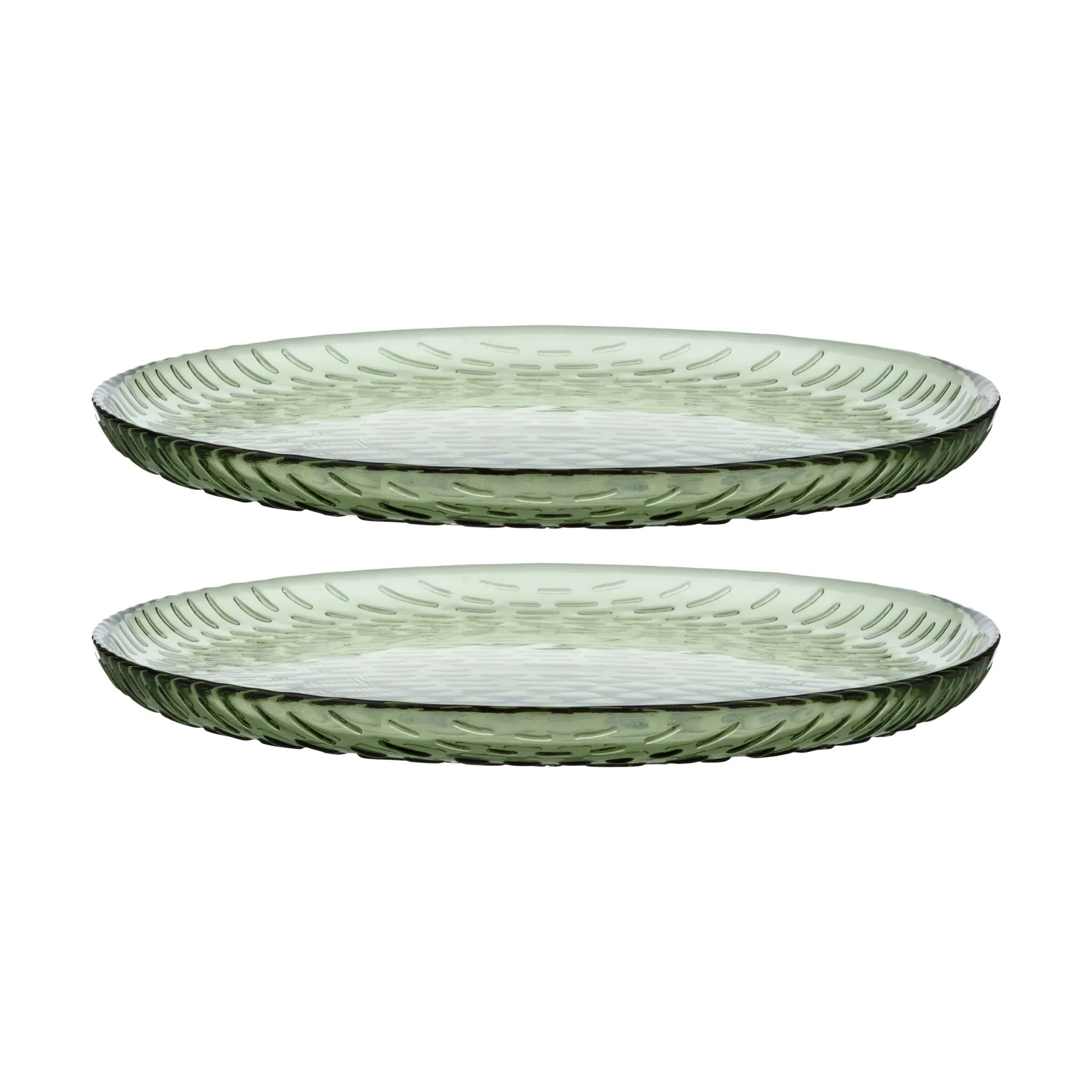Assiette en verre Syksy Ø17 cm lot de 2, Olive Marimekko