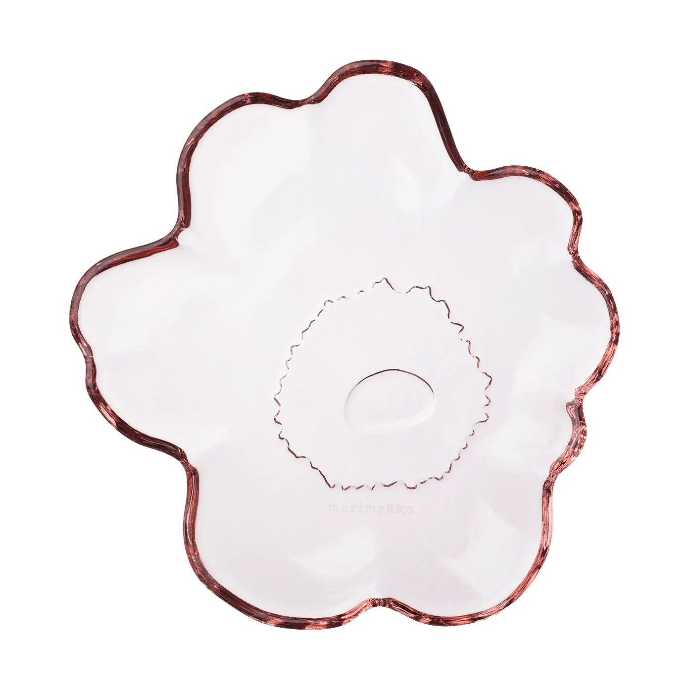 Assiette en verre Unikko Ø13 cm, Pink Marimekko