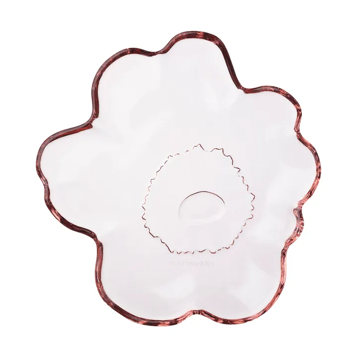 Assiette en verre Unikko Ø13 cm - Pink - Marimekko
