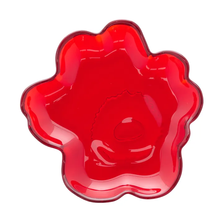 Assiette en verre Unikko Ø13 cm - Rouge - Marimekko