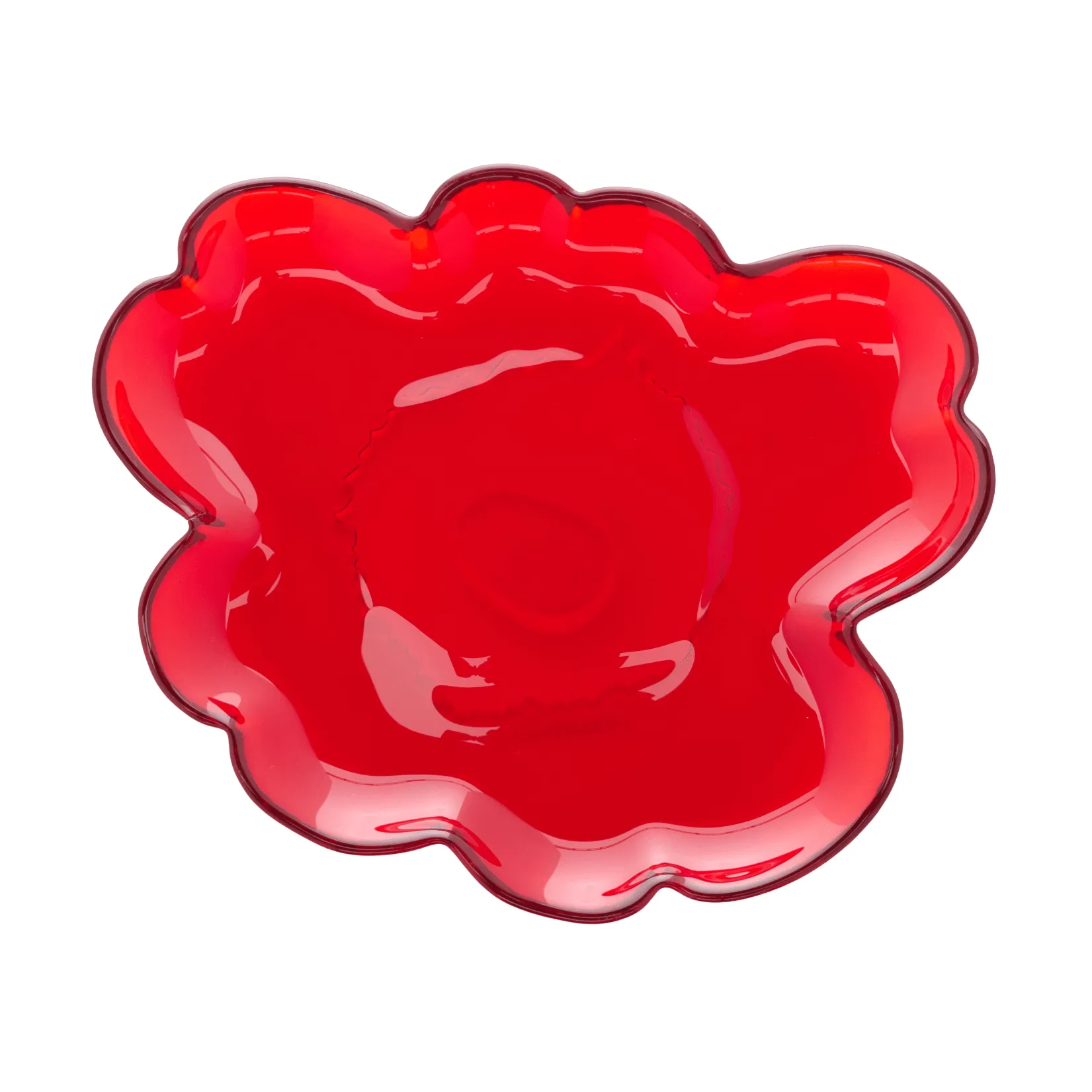 Assiette en verre Unikko 20 cm, Rouge Marimekko