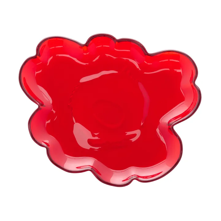 Assiette en verre Unikko 20 cm - Rouge - Marimekko