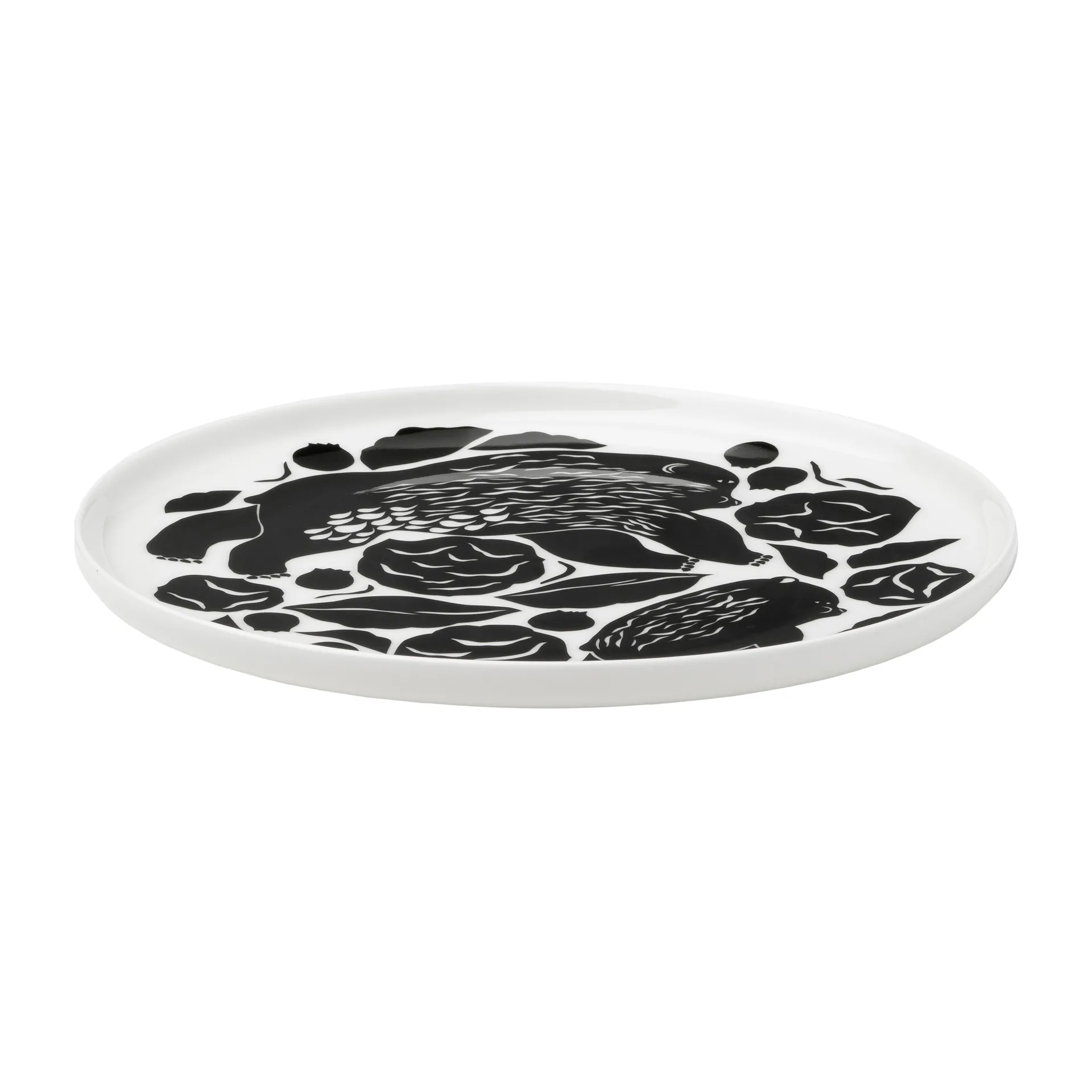 Assiette Karhuemo Ø20 cm, Blanc-vert foncé Marimekko