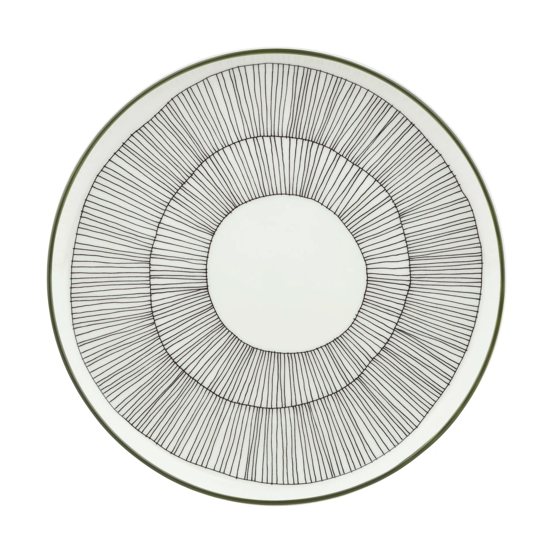 Assiette Kukat Puhkeavat Ø20 cm, White-forest green-black Marimekko
