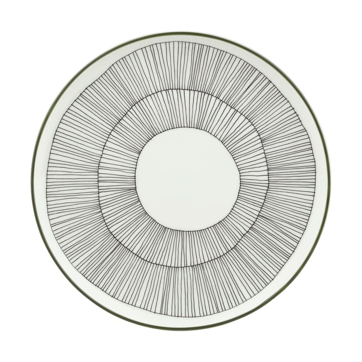 Assiette Kukat Puhkeavat Ø20 cm - White-forest green-black - Marimekko