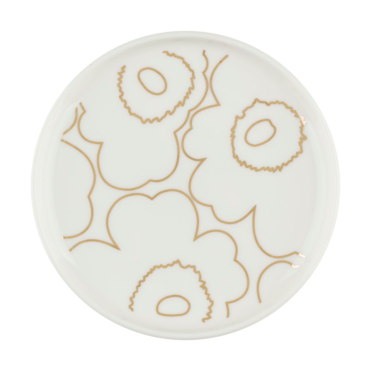 Marimekko Assiette Piirto Oiva Unikko o13,5 cm White-gold