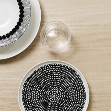 Assiette Räsymatto 20 cm, lot de 6 - noir-blanc (petits pos) - Marimekko