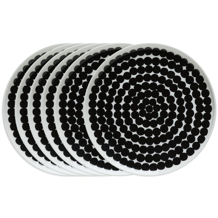 Assiette Räsymatto 20 cm, lot de 6 noir-blanc - undefined - Marimekko