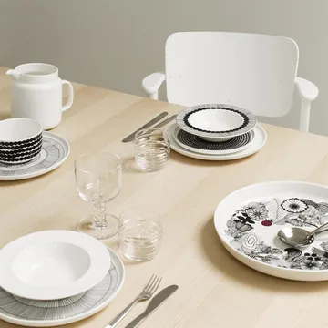 Assiette Räsymatto 20 cm lot de 6 noir petits pos - Marimekko